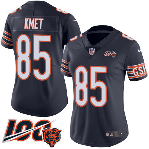 Chicago Bears #85 Cole Kmet Navy Blue Team Color Women's Stitched 100th Season Vapor Untouchable Limited Jersey Womens