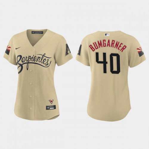Arizona Arizona Diamondbacks #40 Madison Bumgarner Women's 2021 City Connect Jersey Gold Womens
