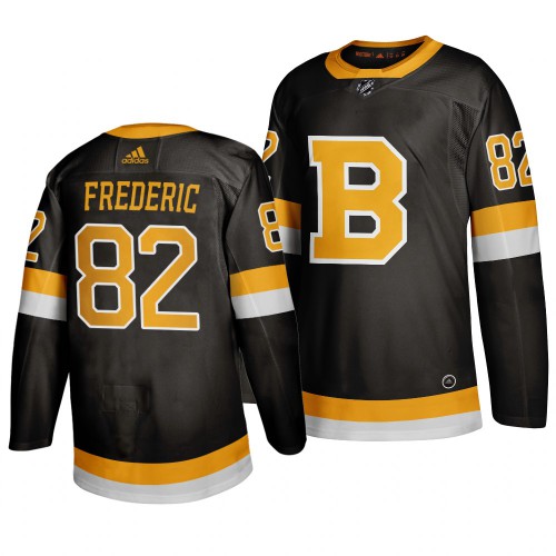 Adidas Boston Boston Bruins #82 Trent Frederic Black 2019-20 Authentic Third Stitched Jersey Men's