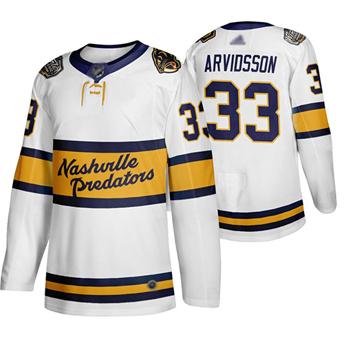 Adidas Nashville Predators #33 Viktor Arvidsson White Authentic 2020 Winter Classic Stitched Jersey Men's