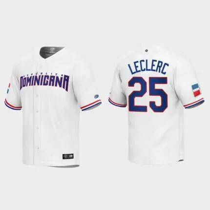 Jose Leclerc Dominican Republic Baseball 2023 World Baseball Classic Replica Jersey – White