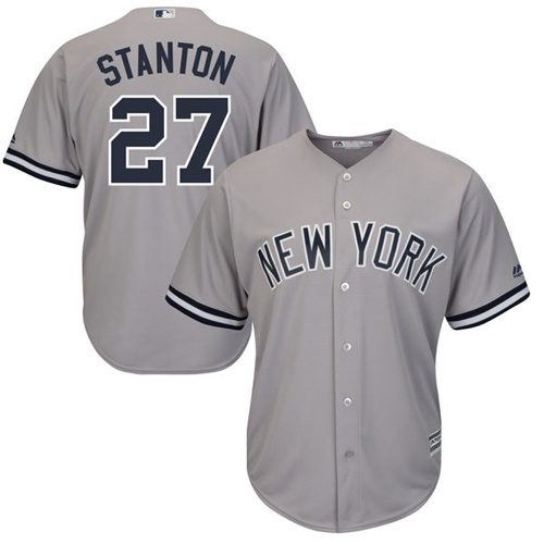 New York Yankees #27 Giancarlo Stanton Grey New Cool Base Stitched Jersey Men's