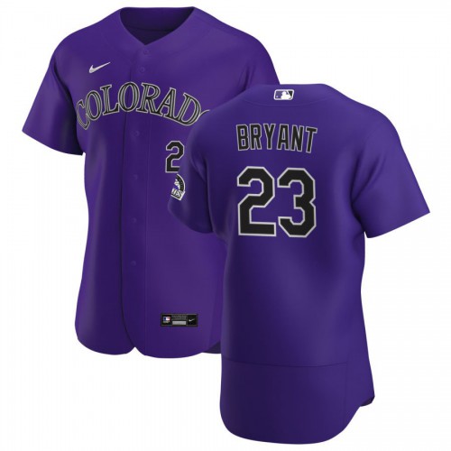 Colorado Colorado Rockies #23 Kris Bryant Men's Purple Alternate 2020 Authentic Player Jersey Men's