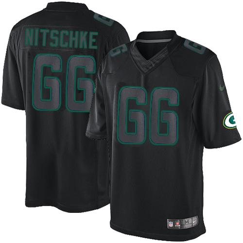 Green Bay Packers #66 Ray Nitschke Black Men's Stitched Impact Limited Jersey Men's