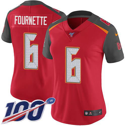 Tampa Bay Buccaneers #6 Le'Veon Bell Red Team Color Women's Stitched 100th Season Vapor Untouchable Limited Jersey Womens