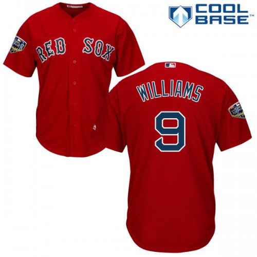 Boston Red Sox #9 Ted Williams Red New Cool Base 2018 World Series Stitched Jersey Men's