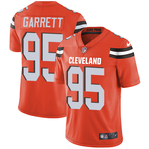 Browns #95 Myles Garrett Orange Alternate Men's Stitched Vapor Untouchable Limited Jersey