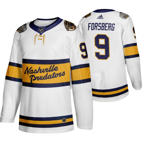 Adidas Nashville Predators #9 Filip Forsberg Men's White 2020 Winter Classic Retro Authentic Jersey Men's