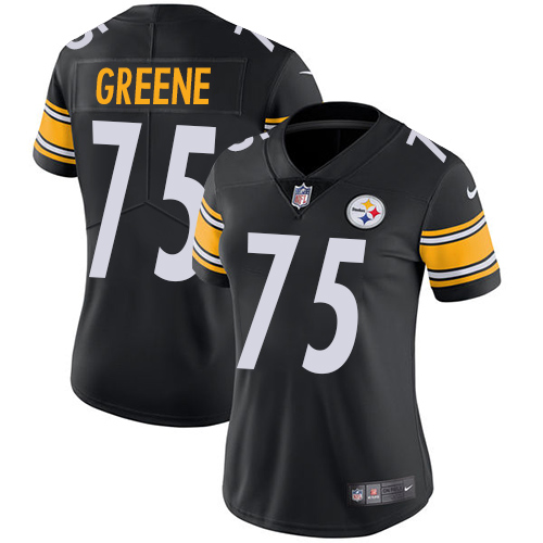 Pittsburgh Steelers #75 Joe Greene Black Team Color Women's Stitched Vapor Untouchable Limited Jersey Womens