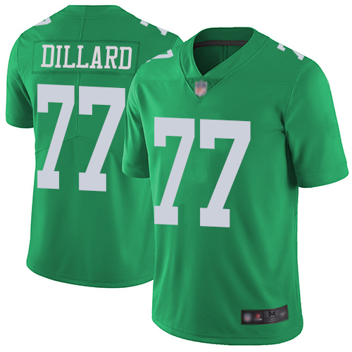 Philadelphia Eagles #77 Andre Dillard Green Men's Stitched Limited Rush Jersey Men's