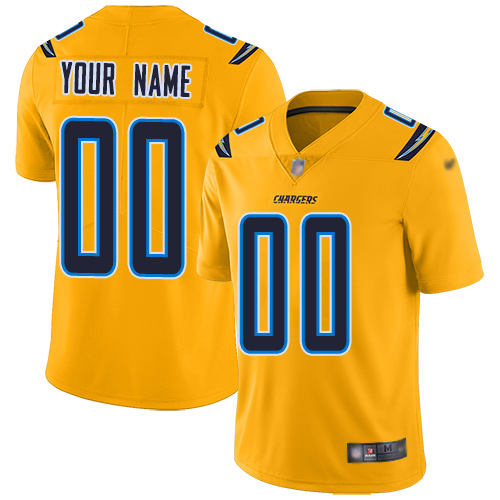 Los Angeles Chargers Customized Gold Men's Stitched Limited Inverted Legend Jersey