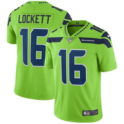 Seahawks #16 Tyler Lockett Green Youth Stitched Limited Rush Jersey