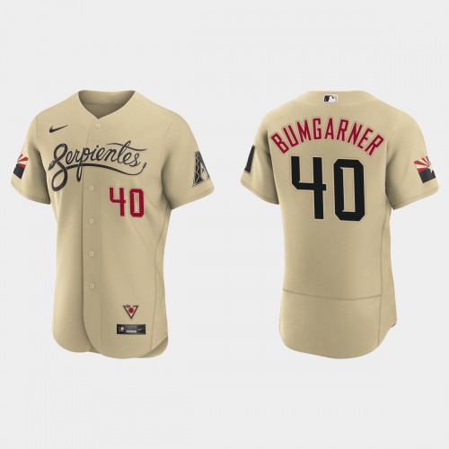 Arizona Arizona Diamondbacks #40 Madison Bumgarner Men's 2021 City Connect Authentic Jersey Gold Men's