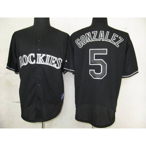 Colorado Rockies #5 Carlos Gonzalez Black Fashion Stitched Jersey Men's