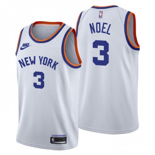 New York New York Knicks #3 Nerlens Noel Womens Releases Classic Edition 75th Anniversary Jersey White Womens