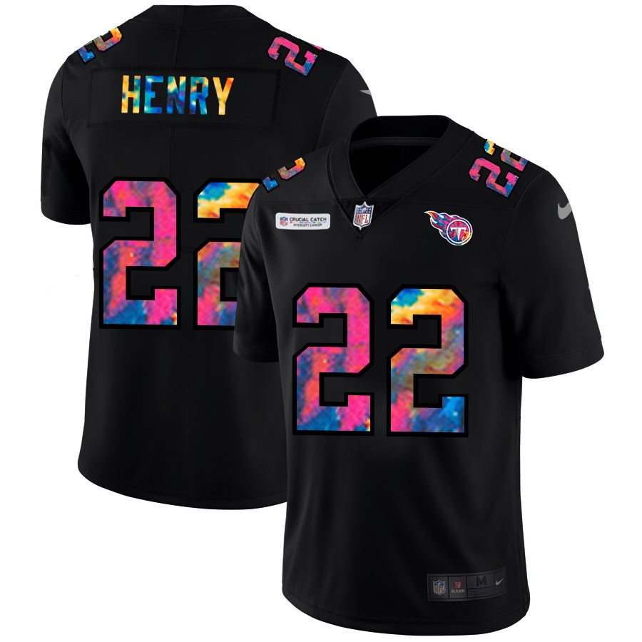Tennessee Titans #22 Derrick Henry Men's Multi-Color Black 2020 Crucial Catch Vapor Untouchable Limited Jersey