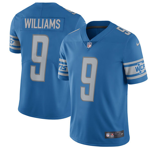 Lions #9 Jameson Williams Blue Team Color Men's Stitched Vapor Untouchable Limited Jersey