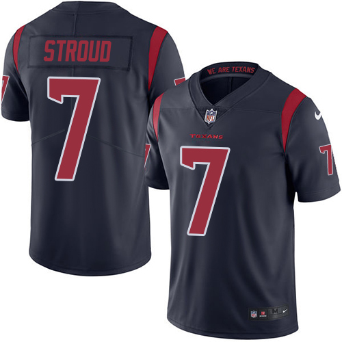 Texans #7 C.J. Stroud Navy Blue Men's Stitched Limited Rush Jersey