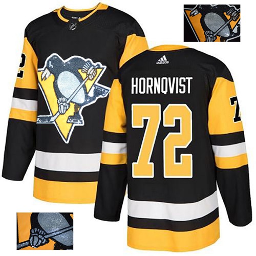 Adidas Pittsburgh Penguins #72 Patric Hornqvist Black Home Authentic Fashion Gold Stitched Jersey Men's