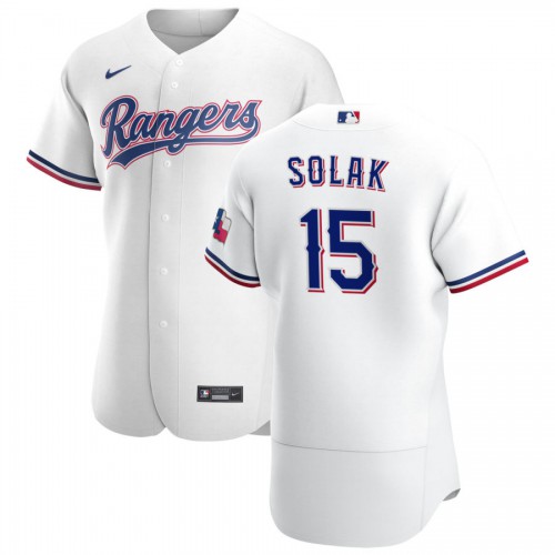 Texas Texas Rangers #15 Nick Solak Men's White Home 2020 Authentic Player Jersey Men's