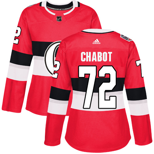 Adidas Ottawa Senators #72 Thomas Chabot Red Authentic 2017 100 Classic Women's Stitched Jersey Womens