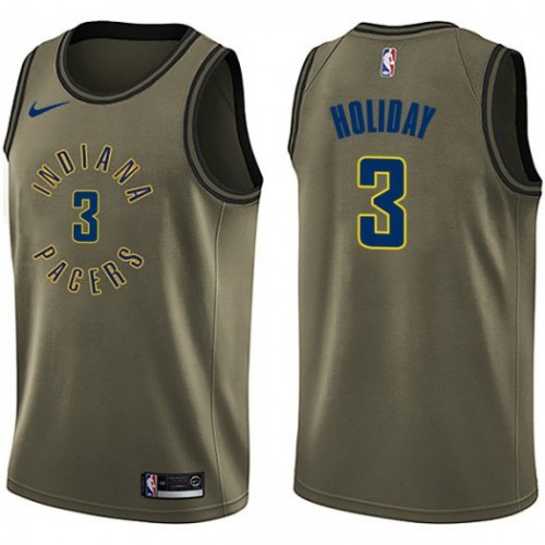 Indiana Pacers #3 Aaron Holiday Green Salute To Service Youth Swingman Jersey Youth