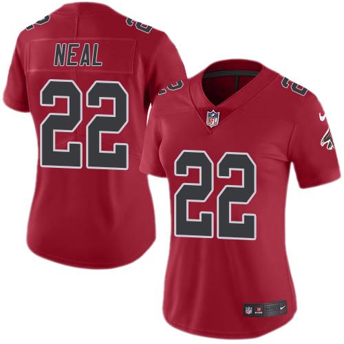 Atlanta Falcons #22 Keanu Neal Red Women's Stitched Limited Rush Jersey Womens