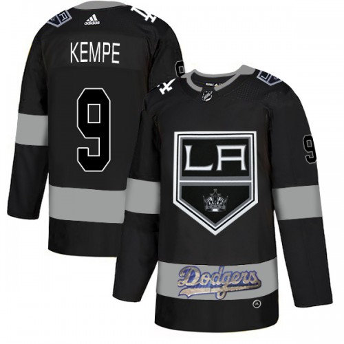 Adidas Los Angeles Kings X Dodgers #9 Adrian Kempe Black Authentic City Joint Name Stitched Jersey Men's