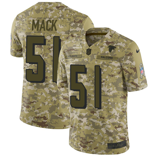 Atlanta Falcons #51 Alex Mack Camo Men's Stitched Limited 2018 Salute To Service Jersey Men's