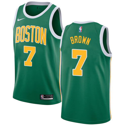 Boston Celtics #7 Jaylen Brown Green Swingman Earned Edition Jersey Mens