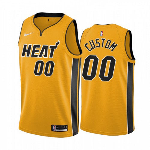 Miami Heat Personalized Yellow Swingman 2020-21 Earned Edition Jersey