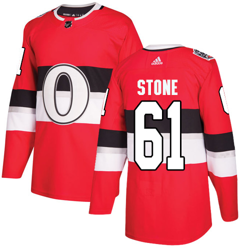 Adidas Ottawa Senators #61 Mark Stone Red Authentic 2017 100 Classic Stitched Youth Jersey Youth