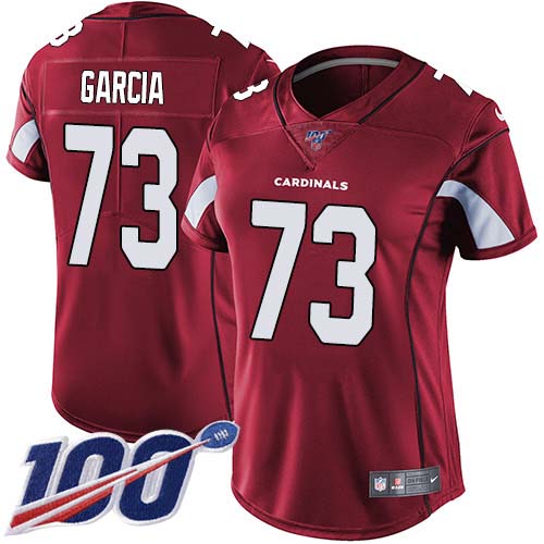 Arizona Cardinals #73 Max Garcia Red Team Color Women's Stitched 100th Season Vapor Untouchable Limited Jersey Womens