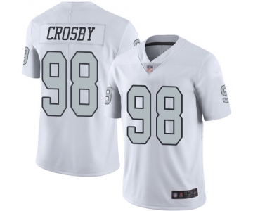 Men's Youth Women's  Las Vegas Oakland Raiders #98 Maxx Crosby White Limited Rush Vapor Untouchable Football Jersey