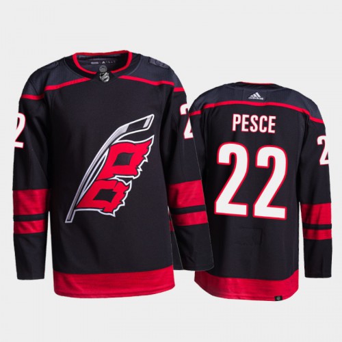 Adidas Carolina Hurricanes #22 Brett Pesce Men's 2021-22 Alternate Authentic Jersey - Black Men's