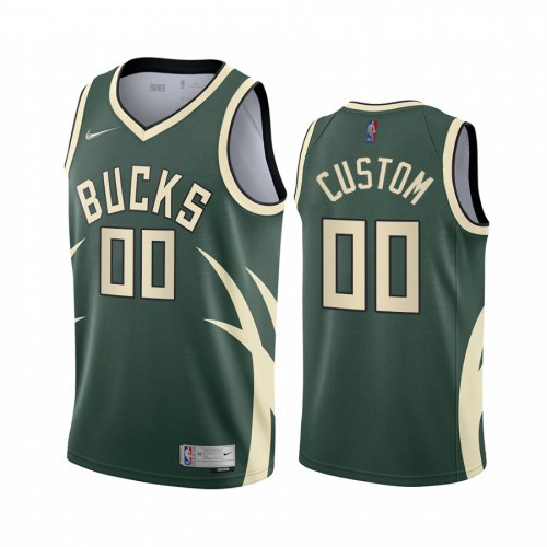 Milwaukee Bucks Personalized Green Swingman 2020-21 Earned Edition Jersey