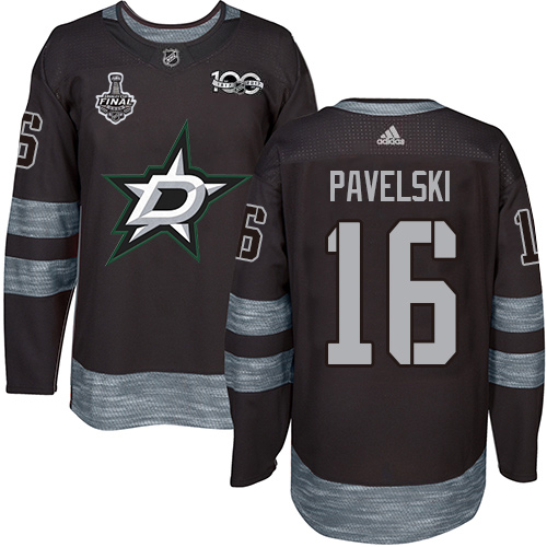 Adidas Dallas Stars #16 Joe Pavelski Black 1917-2017 100th Anniversary 2020 Stanley Cup Final Stitched Jersey Men's