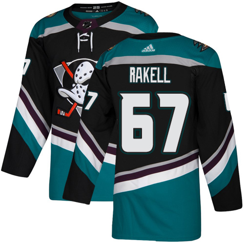 Adidas Anaheim Ducks #67 Rickard Rakell Black/Teal Alternate Authentic Youth Stitched Jersey Youth