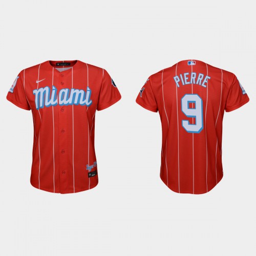 Miami Miami Marlins #9 Juan Pierre Youth 2021 City Connect Authentic Jersey Red Youth