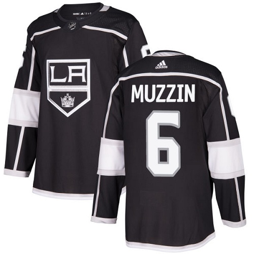 Adidas Los Angeles Kings #6 Jake Muzzin Black Home Authentic Stitched Jersey Men's