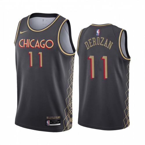 Chicago Bulls #11 Demar Derozan Youth Black Swingman 2020-21 City Edition Jersey Youth