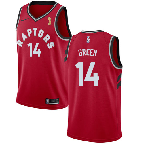 Toronto Raptors #14 Danny Green Red 2019 Finals Champions Swingman Icon Edition Jersey Mens