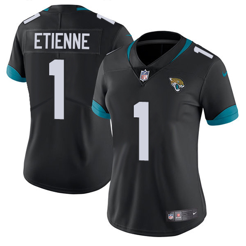 Jaguars #1 Travis Etienne Black Team Color Women's Stitched Vapor Untouchable Limited Jersey