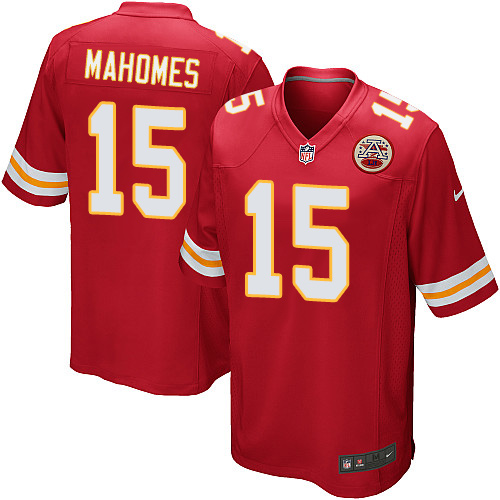 Chiefs #15 Patrick Mahomes Red Team Color Youth Stitched Elite Jersey