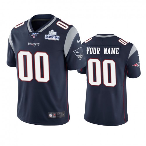 New England Patriots Custom Navy Super Bowl LIII Champions Vapor Limited Jersey