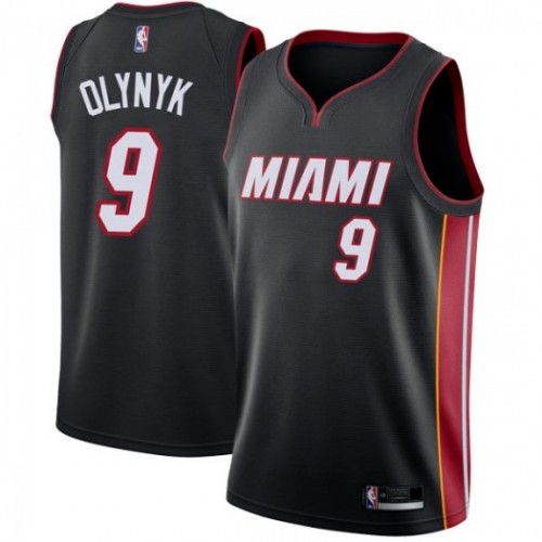 Miami Heat #9 Kelly Olynyk Black Youth Swingman Icon Edition Jersey Youth