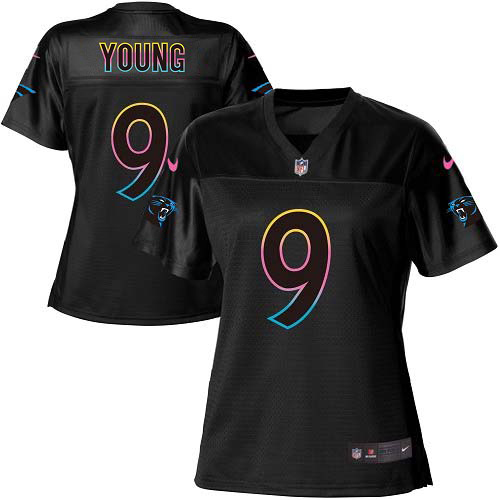 Panthers #9 Bryce Young Black Women's Fashion Game Jersey