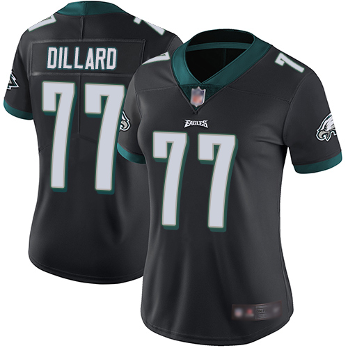 Philadelphia Eagles #77 Andre Dillard Black Alternate Women's Stitched Vapor Untouchable Limited Jersey Womens
