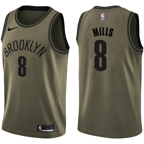 Brooklyn Nets #8 Patty Mills Green Womens Swingman Salute to Service Jersey Womens