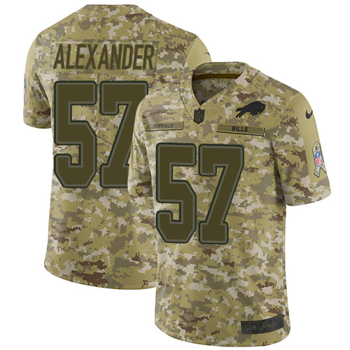 Buffalo Bills #57 Lorenzo Alexander Camo Men's Stitched Limited 2018 Salute To Service Jersey Men's